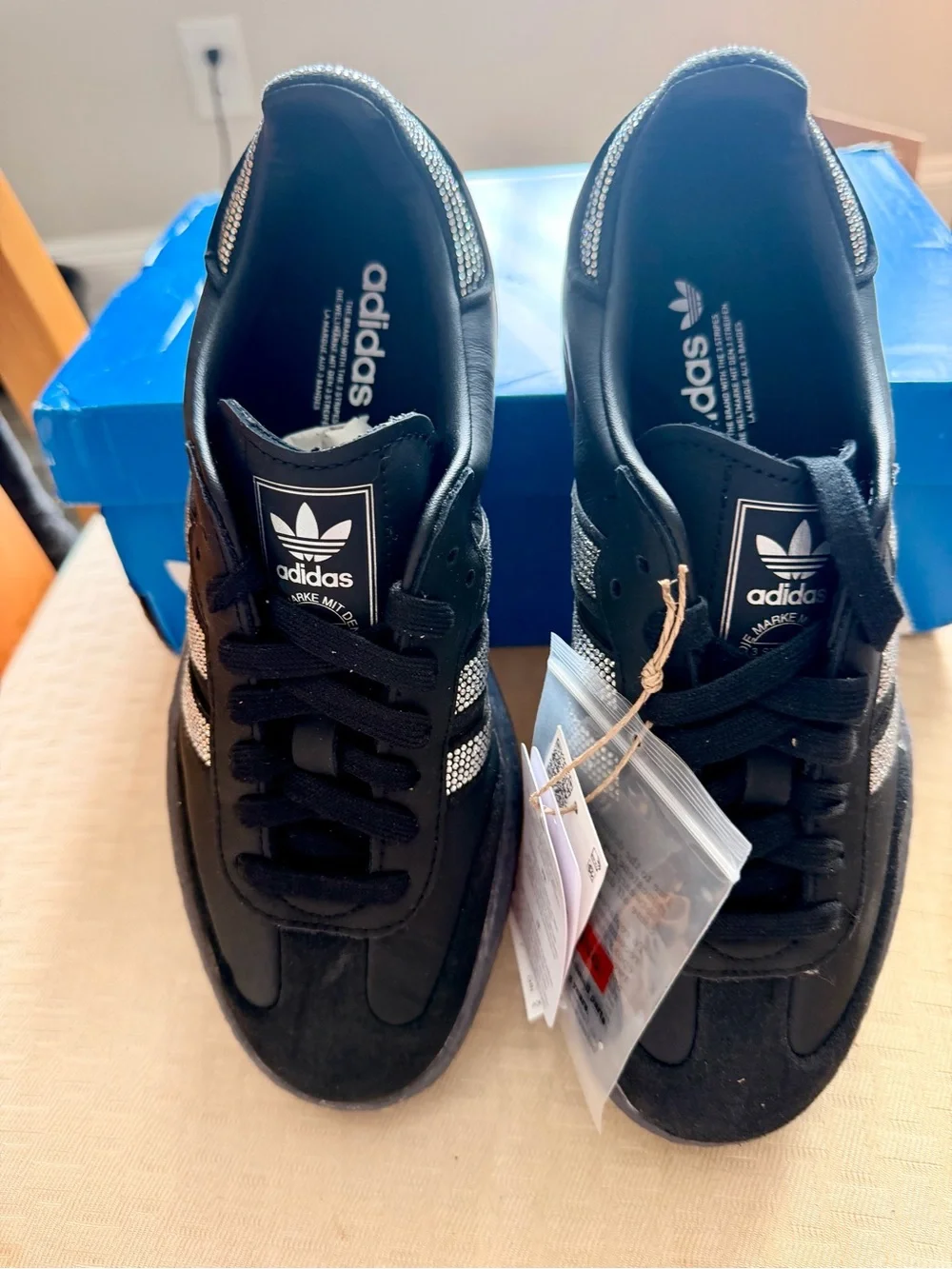 Adidas Samba Black Crystal Rhinestone Custom Women’s 6.5 New No Box